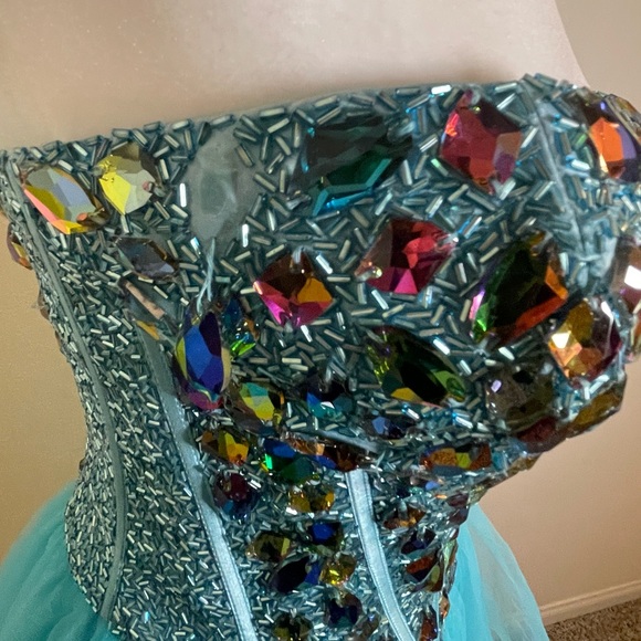 Sherri Hill jewel cocktail dress blue - Picture 4 of 9